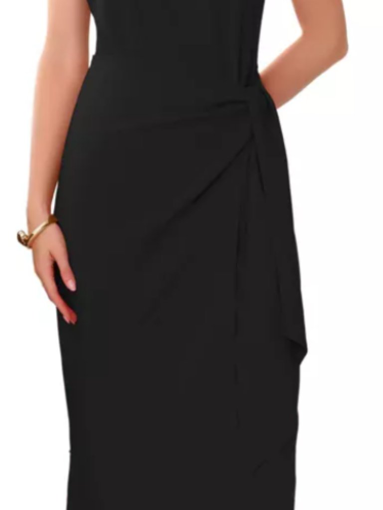 Inspire Chic Women's Business Cocktail Front Tie Wrap Formal Elegant Sleeveless